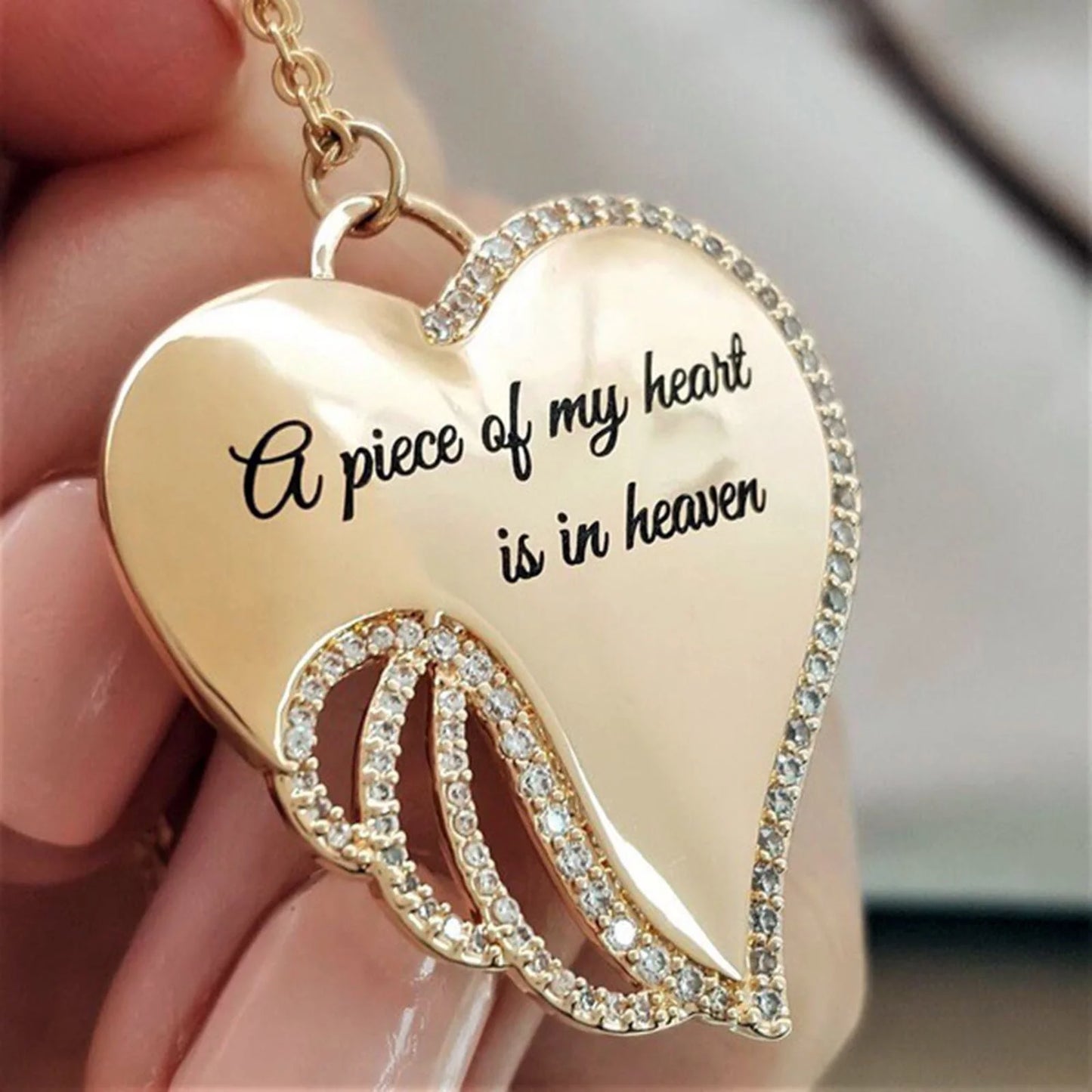 Necklaceson Sale! New Encrusted Angel Wing Love Rhinestone Necklace for Women It Not Goodbye It See You Again Pendant Necklace Jewelry Christmas Annivesary Birthday Gift for Her Silver