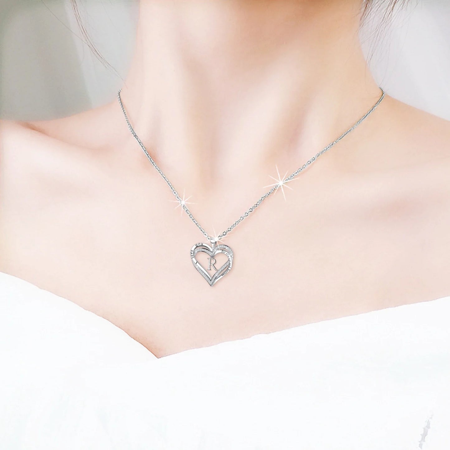 Gold Necklace for Women on Sale! Women'S Fashion Heart Letter Necklace 26 Letters Love Clavicle Neck Chain Jewelry A