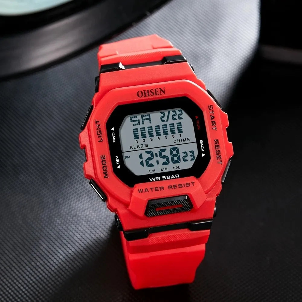 New  Green Hombre Male Digital Watches 5ATM Dive Man Mens Sports Wristwatches Hand Clocks Man Watch Reloj Masculino