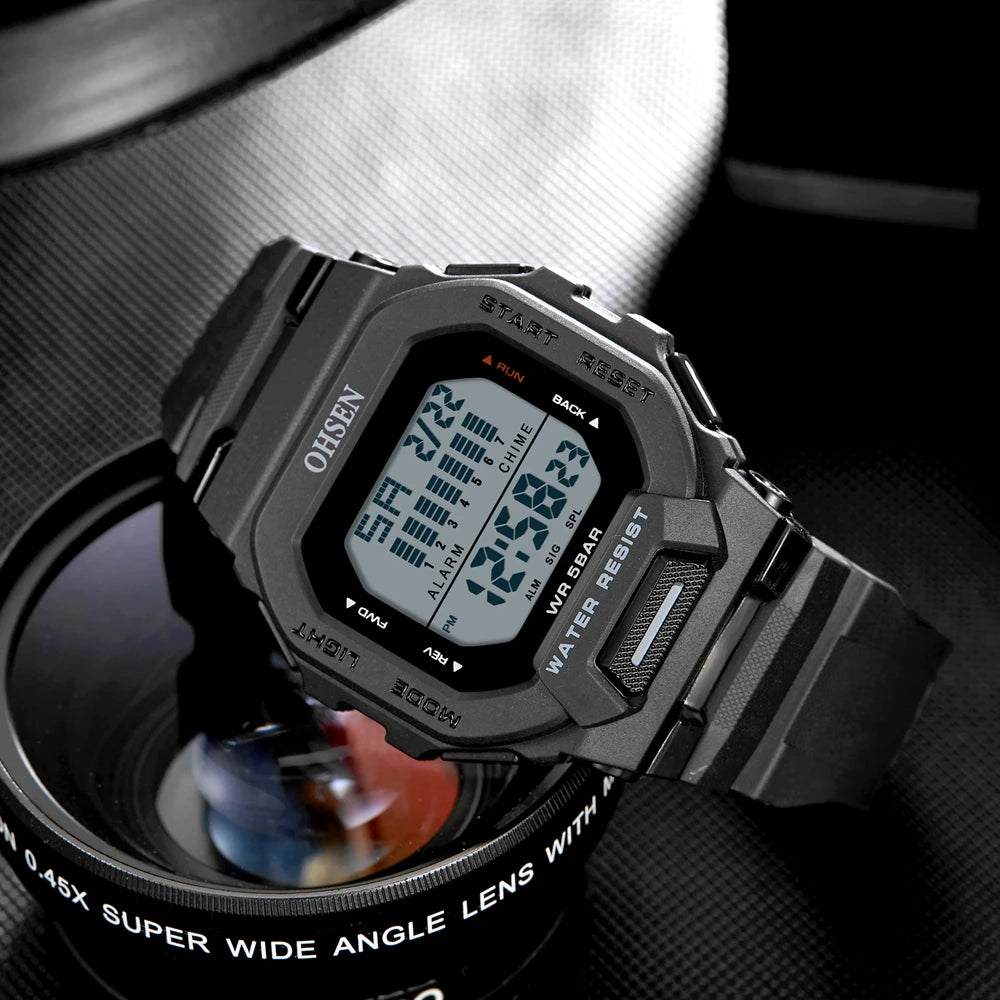 New  Green Hombre Male Digital Watches 5ATM Dive Man Mens Sports Wristwatches Hand Clocks Man Watch Reloj Masculino