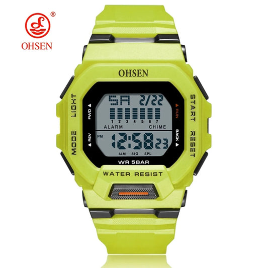 New  Green Hombre Male Digital Watches 5ATM Dive Man Mens Sports Wristwatches Hand Clocks Man Watch Reloj Masculino