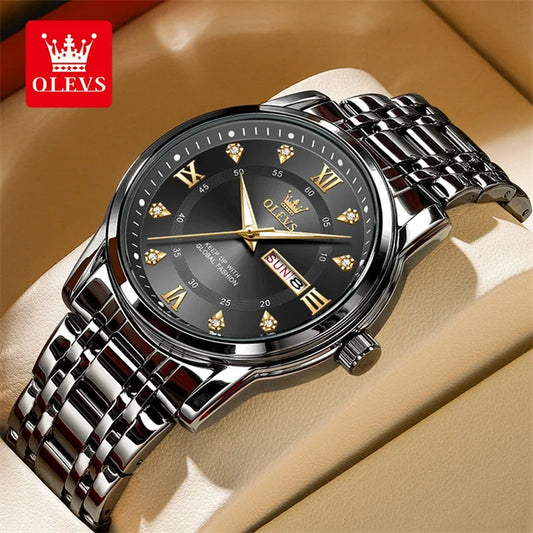 Luxury Top Brand  Quartz Watch for Men Stainless Steel Waterproof Watches Classic Business Men'S Wristwatch (Exclusive New)