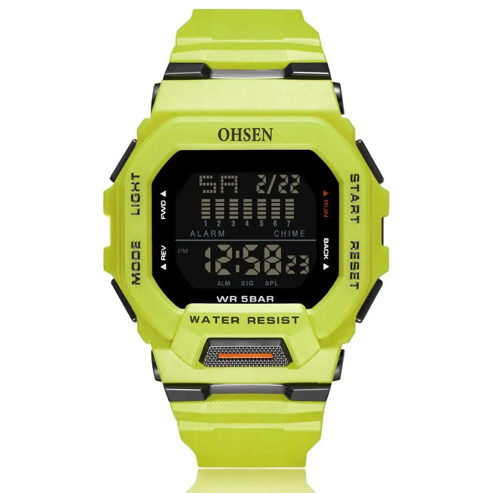 New  Green Hombre Male Digital Watches 5ATM Dive Man Mens Sports Wristwatches Hand Clocks Man Watch Reloj Masculino