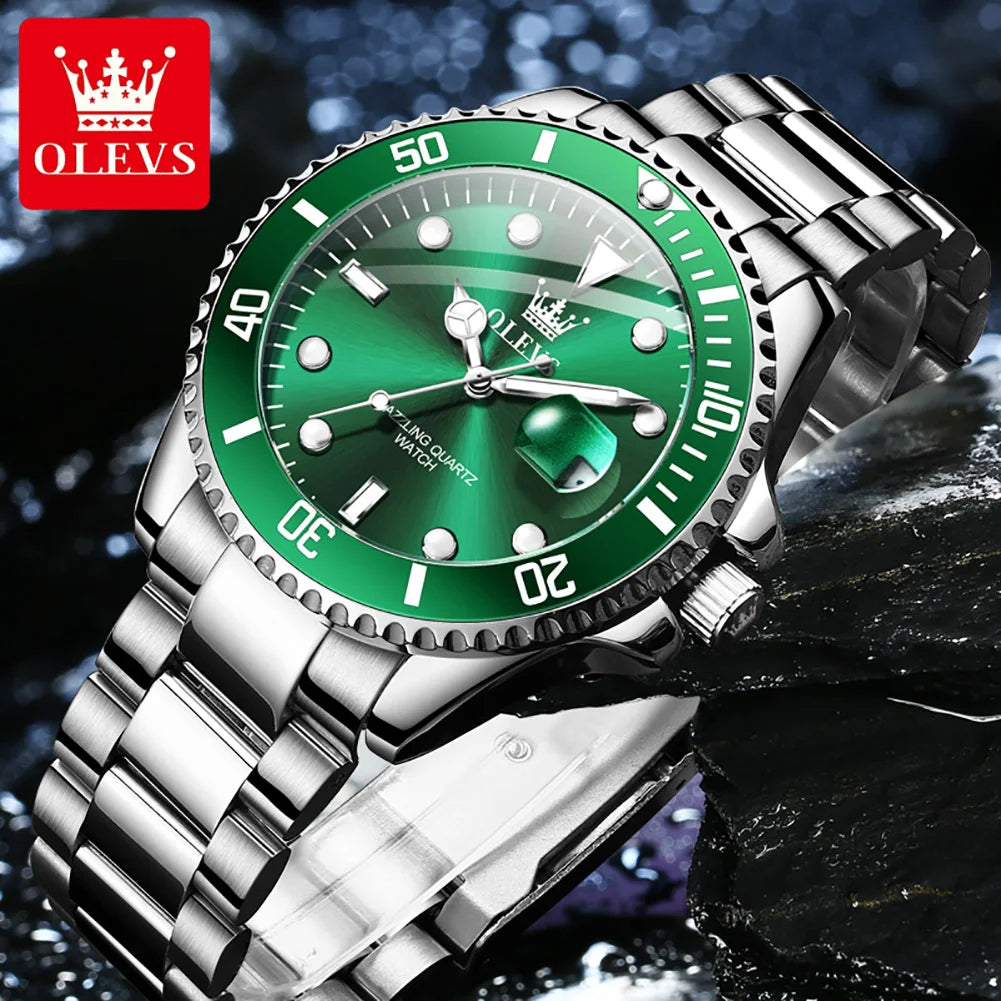 Original Quartz Watch for Men Stainles Steel Waterproof Sport Watches Fashion Luxury Rolex Style Men'S Wristwatch Hot Sale