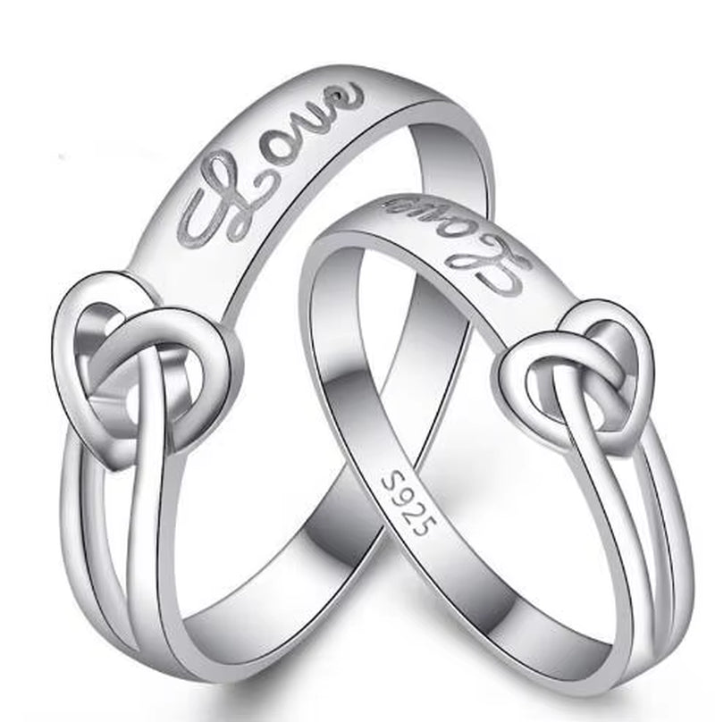 2 Pcs Ring Zircon Couple Ring Vashiria Fashion Silver Color Jewelry Romantic Infinity Endless Love Imperial Cross Lover