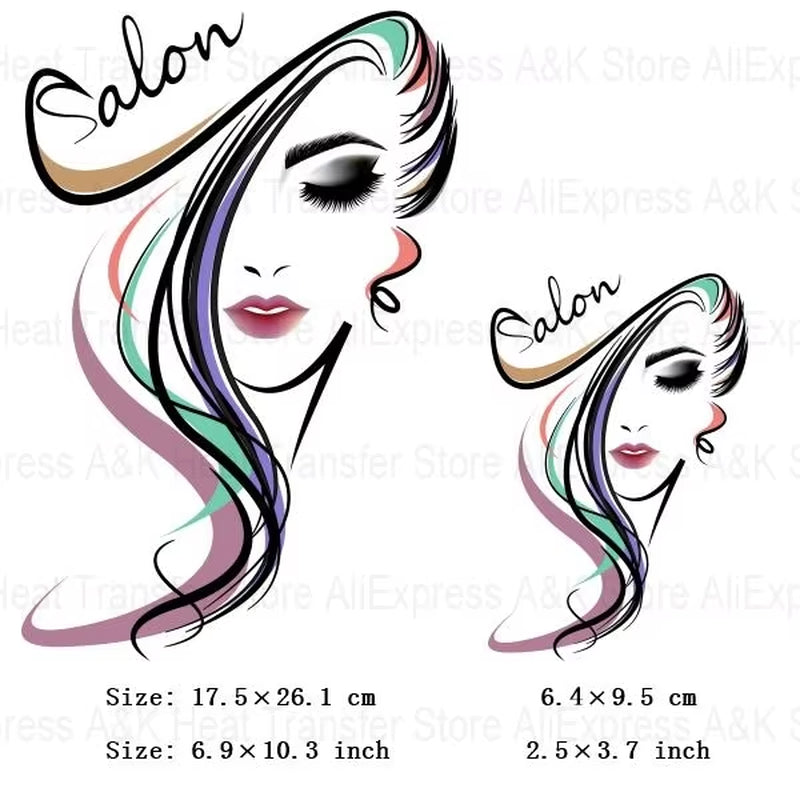 Queen Melanin New Thermo Stickers on Clothes African American Hairstyle Beauty Iron Patches Stripes Black Woman Transfers Badges