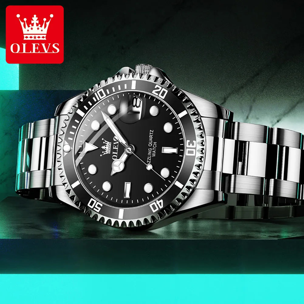 Original Quartz Watch for Men Stainles Steel Waterproof Sport Watches Fashion Luxury Rolex Style Men'S Wristwatch Hot Sale