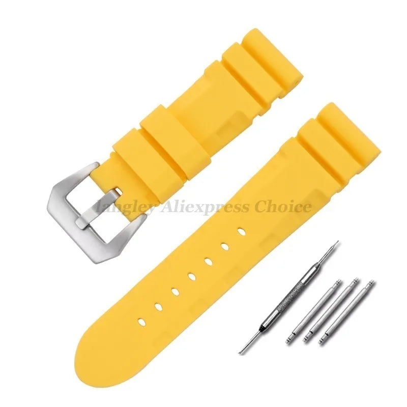 Silicone Watch Band for Panerai SUBMERSIBLE PAM441 359 Pa111 Series Soft Rubber Strap 22Mm 24Mm 26Mm Men'S Bracelet Accessories