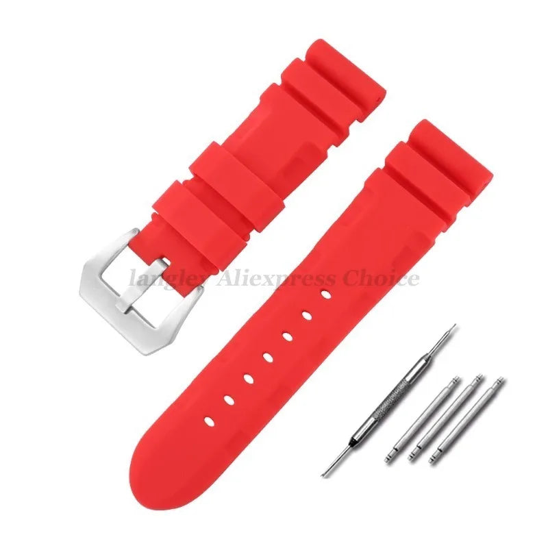 Silicone Watch Band for Panerai SUBMERSIBLE PAM441 359 Pa111 Series Soft Rubber Strap 22Mm 24Mm 26Mm Men'S Bracelet Accessories