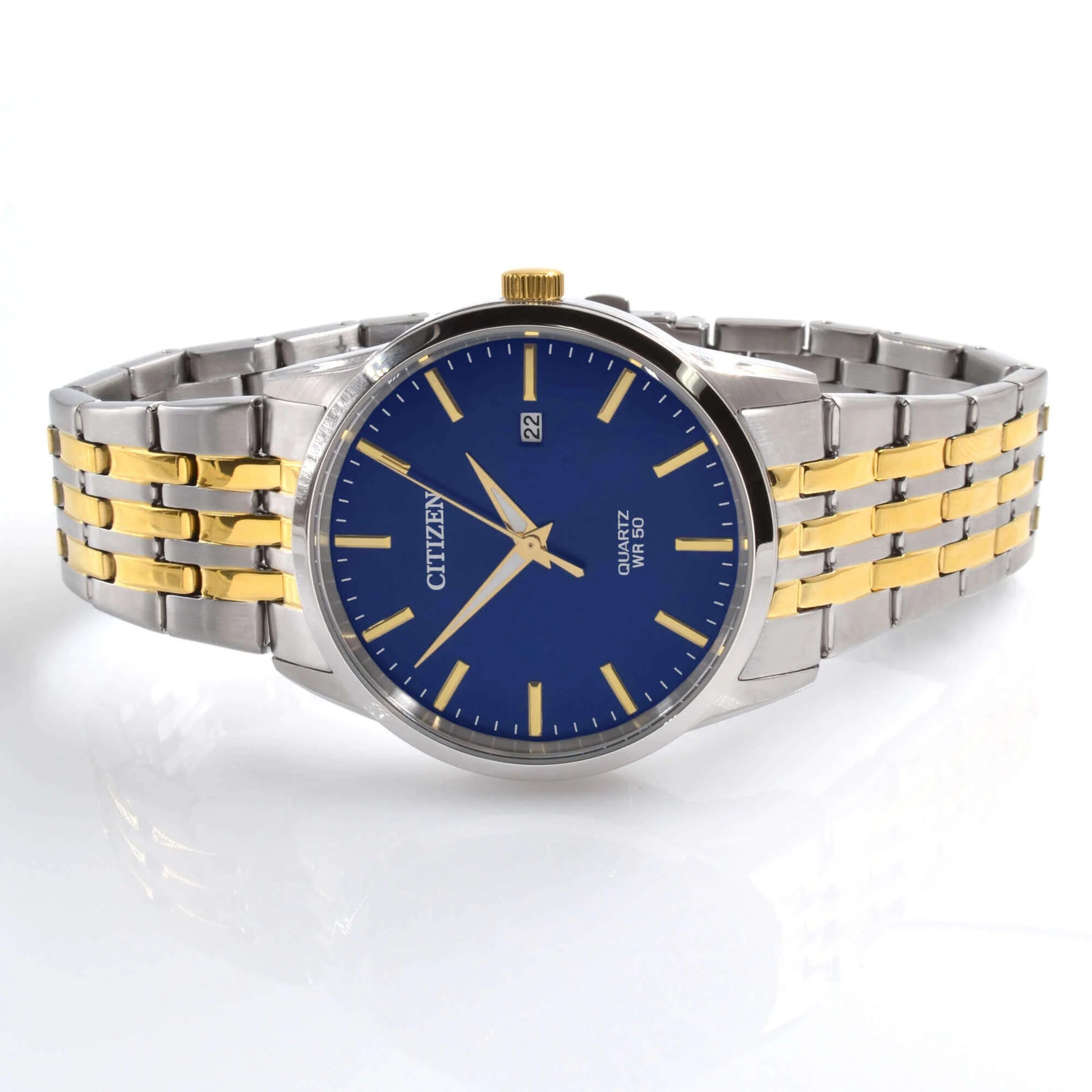 Quartz Blue Dial Two-Tone Men'S Watch BI5006-81L