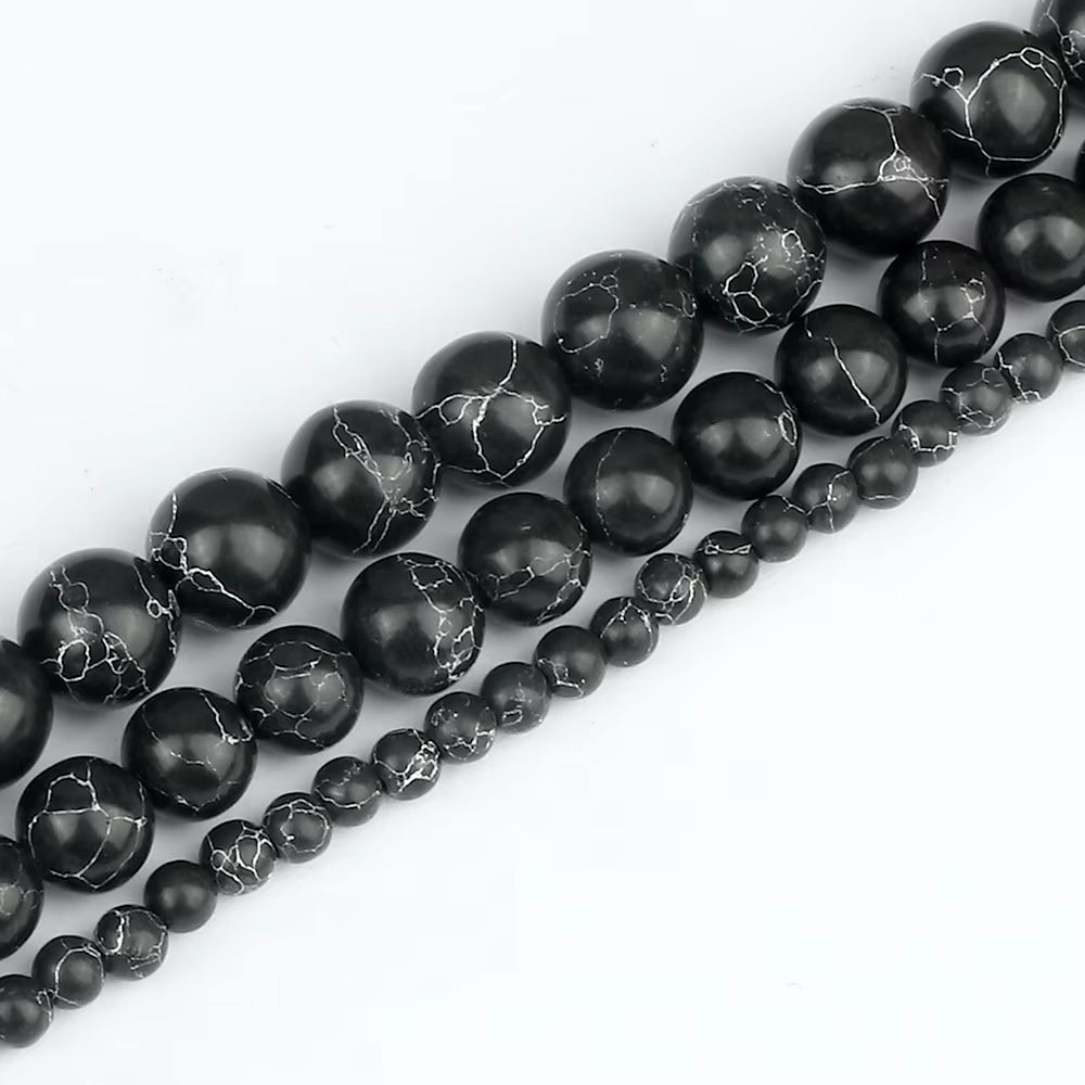 4/6/8/10Mm Natural Stone Black Lava Tiger Eye round Loose Beads Quartz Malachite Stone Jewelry DIY Making Bracelet Accessories