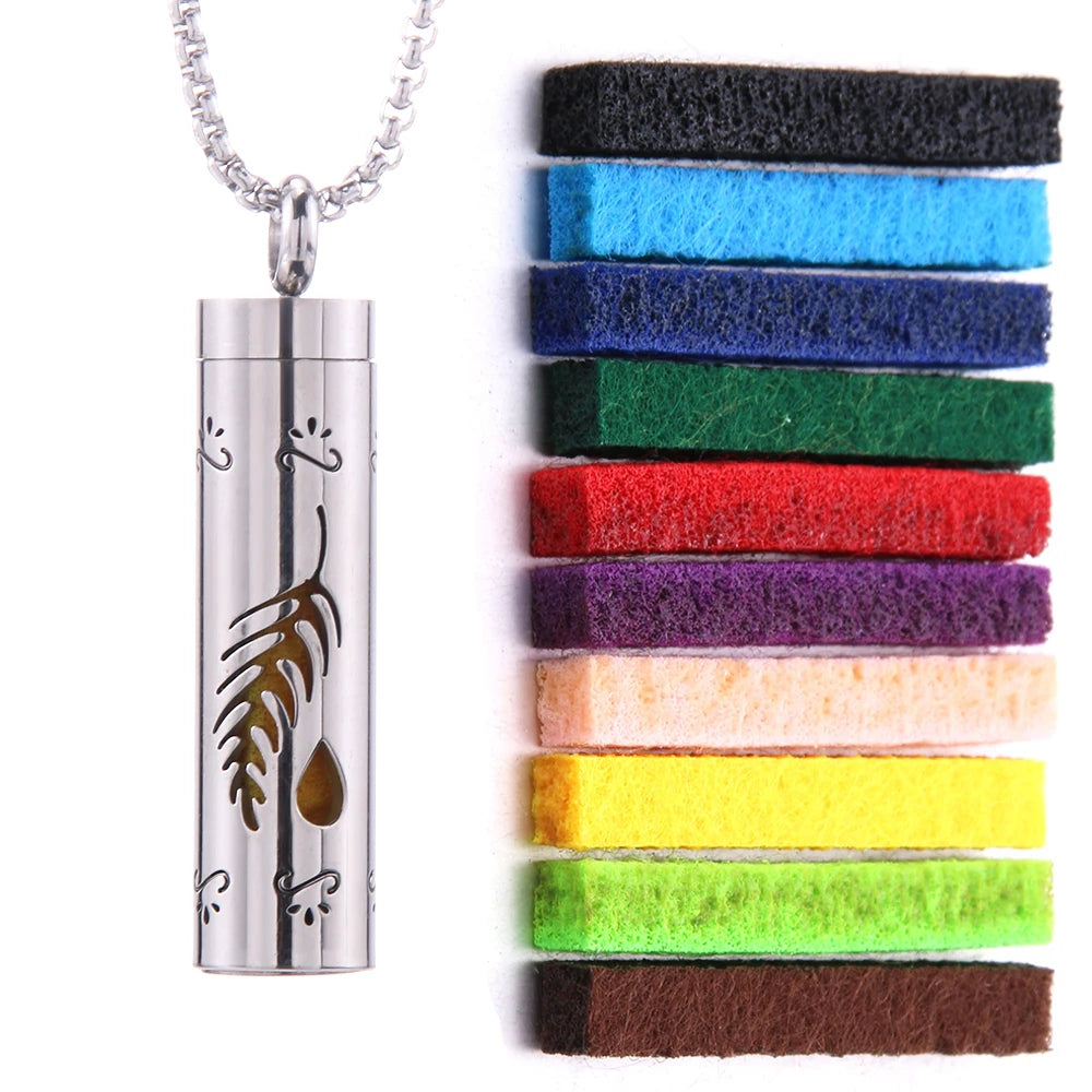 2023 New Aromatherapy Jewelry Necklaces Essential Oil Diffuser Necklace Stainless Steel Open Locket Aroma Scent Perfume Necklace