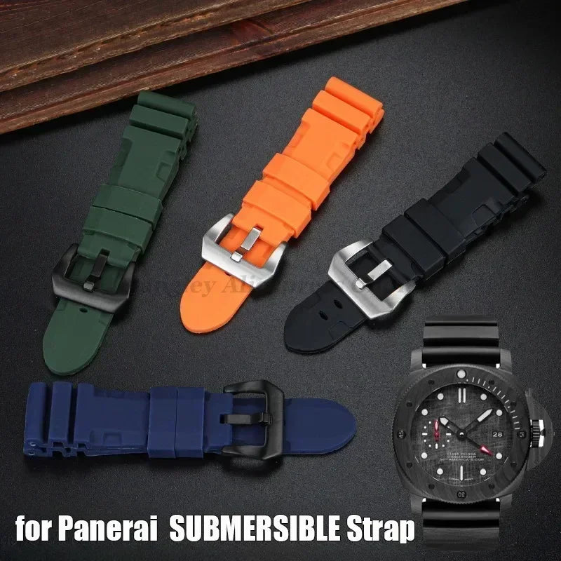 Silicone Watch Band for Panerai SUBMERSIBLE PAM441 359 Pa111 Series Soft Rubber Strap 22Mm 24Mm 26Mm Men'S Bracelet Accessories