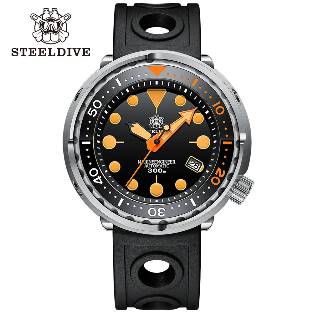 SD1975V Tuna Luxury Dive Wristwatch Ceramic Bezel 30Bar Waterproof Swiss Luminous NH35 Fashion Orange Mechanical Watch