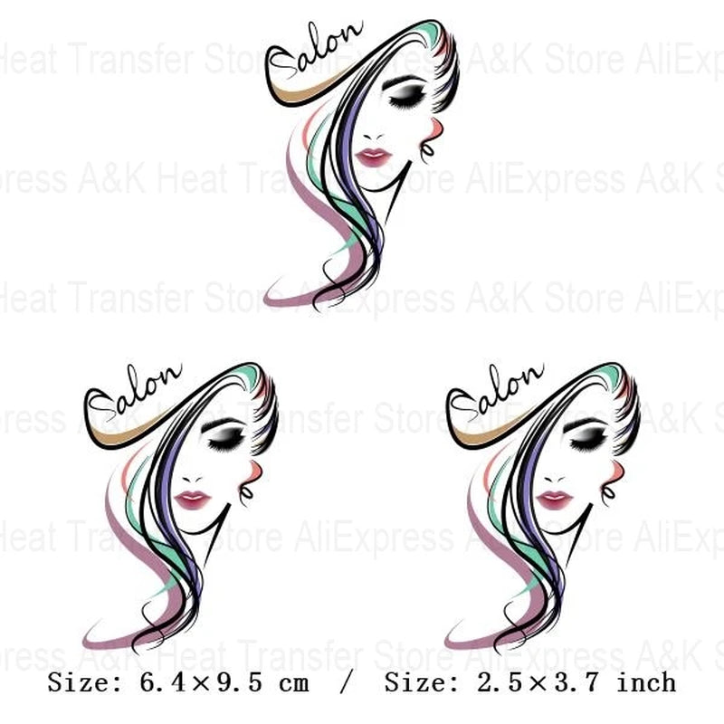 Queen Melanin New Thermo Stickers on Clothes African American Hairstyle Beauty Iron Patches Stripes Black Woman Transfers Badges