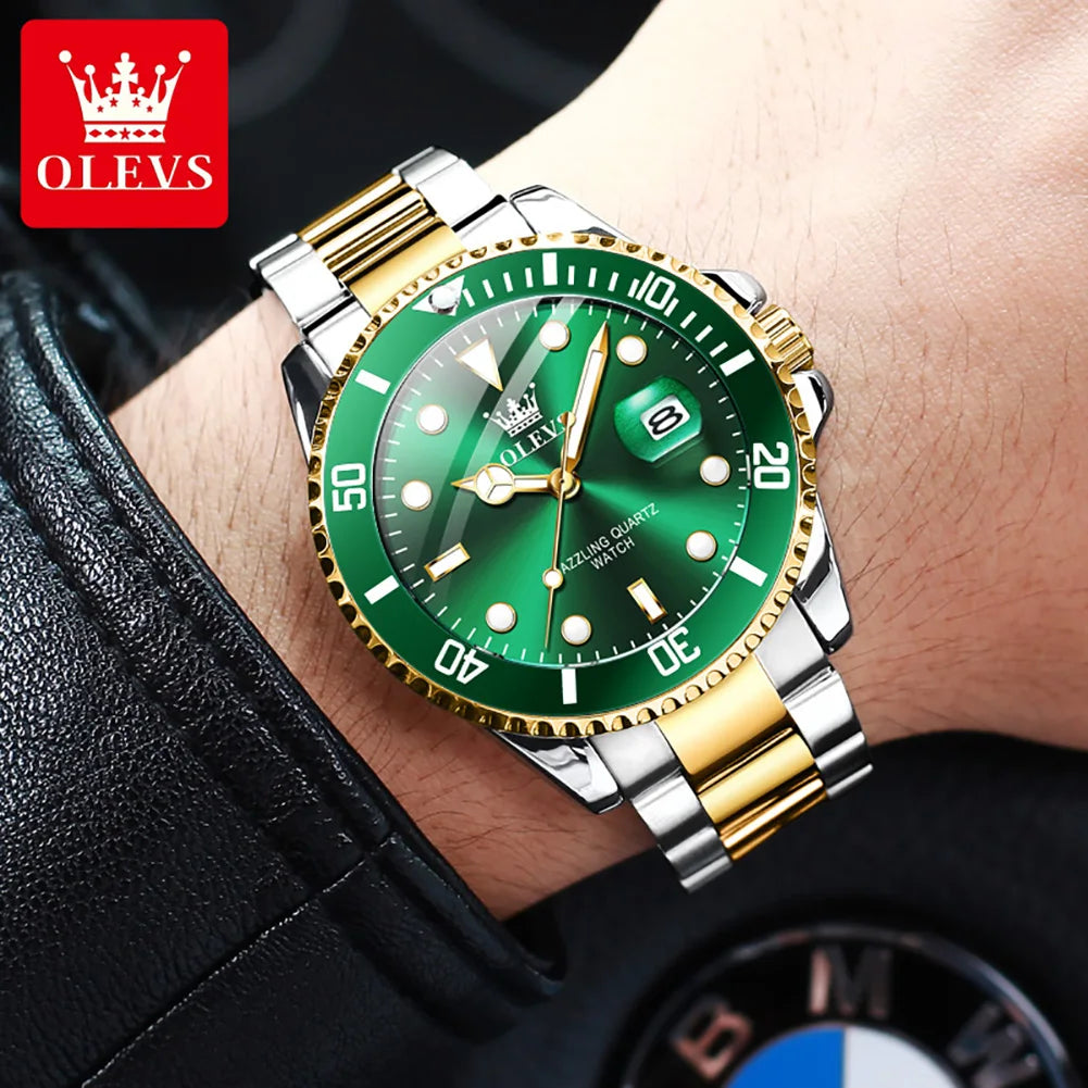 Original Quartz Watch for Men Stainles Steel Waterproof Sport Watches Fashion Luxury Rolex Style Men'S Wristwatch Hot Sale