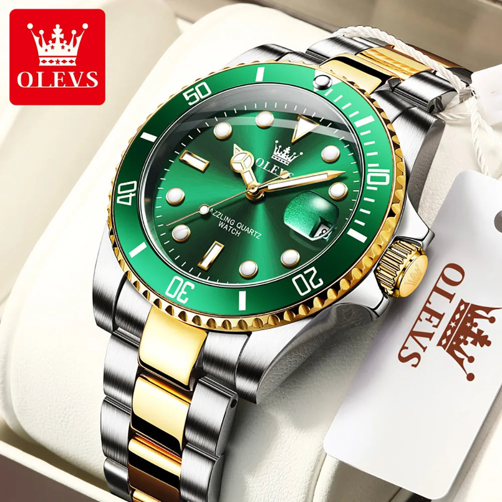 Original Quartz Watch for Men Stainles Steel Waterproof Sport Watches Fashion Luxury Rolex Style Men'S Wristwatch Hot Sale