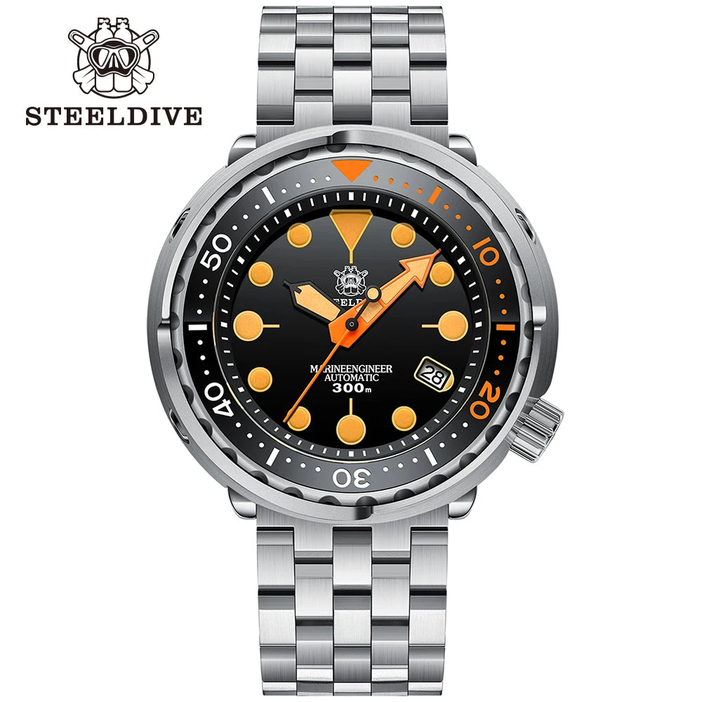 SD1975V Tuna Luxury Dive Wristwatch Ceramic Bezel 30Bar Waterproof Swiss Luminous NH35 Fashion Orange Mechanical Watch