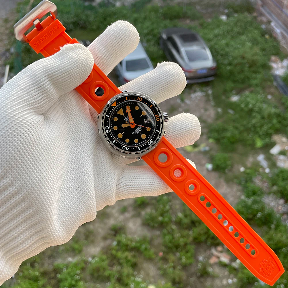 SD1975V Tuna Luxury Dive Wristwatch Ceramic Bezel 30Bar Waterproof Swiss Luminous NH35 Fashion Orange Mechanical Watch